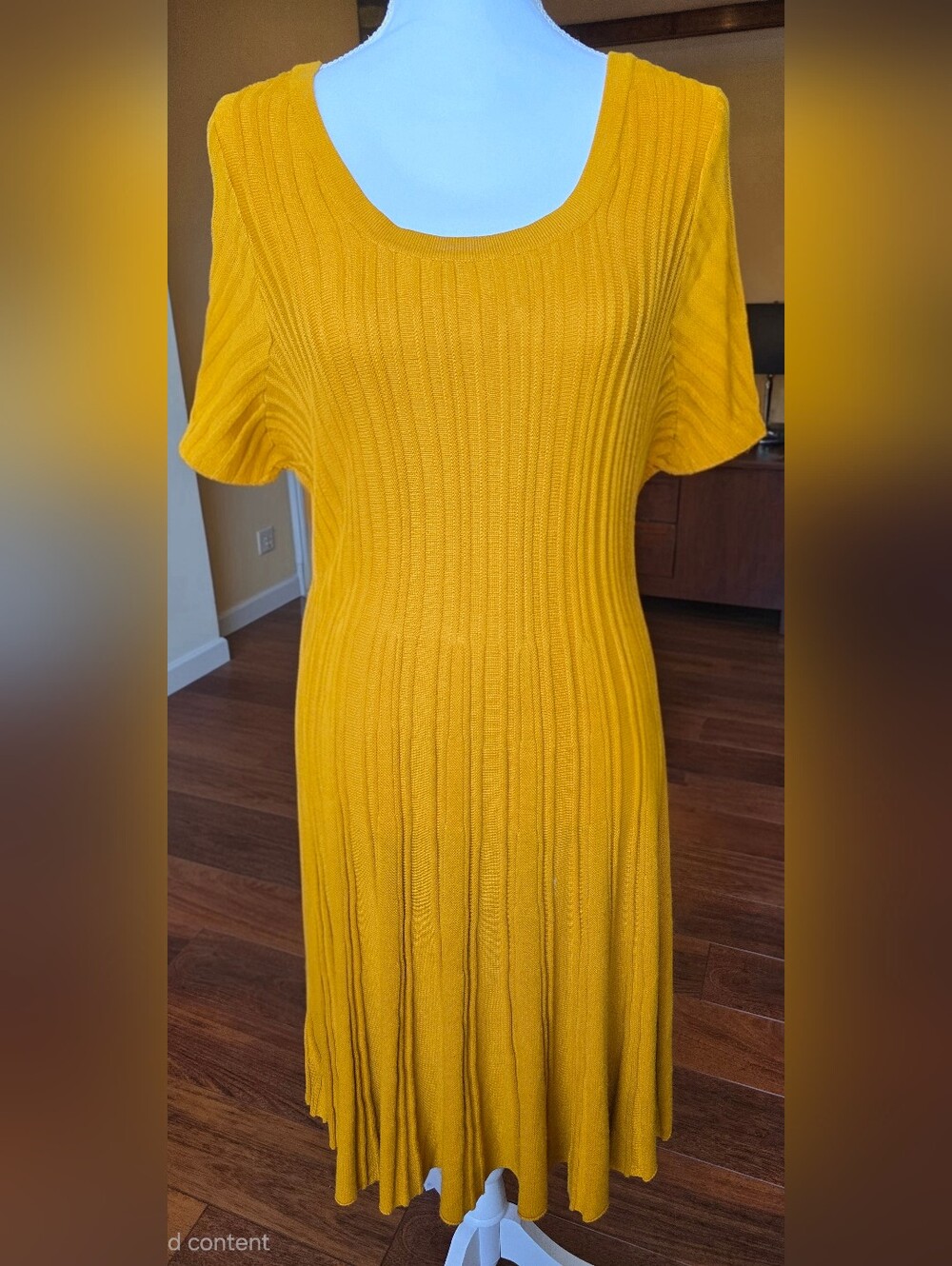 Torrid Women's Ribbed Scoop Neck Dress in Mustard Yellow